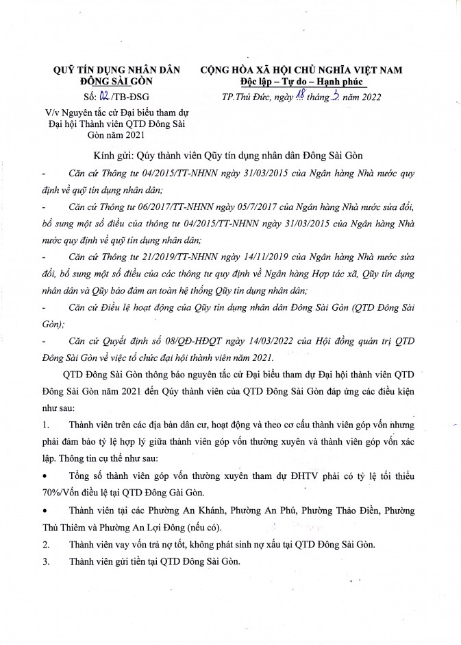 NGUYÊN TẮC CỬ ĐẠI BIỂU THAM DỰ ĐHTV NĂM 2021